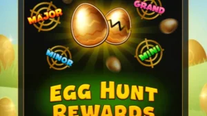 Tampilan visual slot Golden Egg Hunt dengan tema musim semi dan telur emas