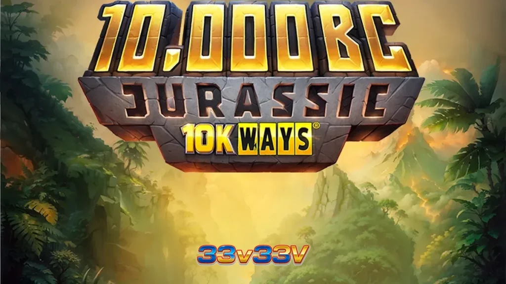 Tampilan visual slot 10,000 BC Jurassic 10K Ways dengan tema dinosaurus