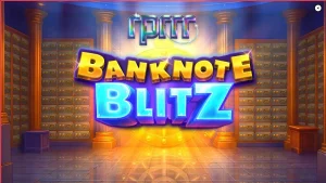 Tampilan antarmuka slot Banknote Blitz dengan desain brankas mewah
